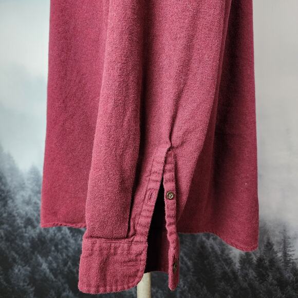 Land's End Big Casual Button Down Maroon Cotton Shirt | Men's XXL/T - Picture 6 of 15